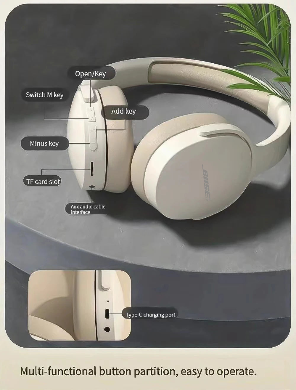 Bosebye  Wireless Bluetooth Headphones